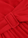 Abito plissettato con scollo a V rosso anni '40