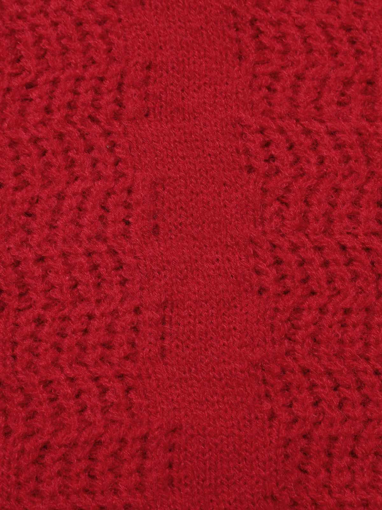 Maglione corto con fiocco natalizio rosso anni '80