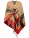 Cappotto con nappe a righe poncho antivento anni '50