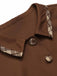 Abito a quadri patchwork con revers marrone anni '50