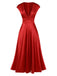 1930s Solid Deep V-Neck Satin Dress