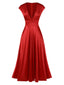 1930s Solid Deep V-Neck Satin Dress