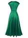 1930s Solid Deep V-Neck Satin Dress