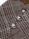 2PCS Maglione bianco e gonna a quadri marrone anni '40