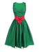 Abito patchwork a rete a pois verde anni '50
