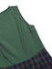 Abito plaid senza maniche patchwork verde anni '40