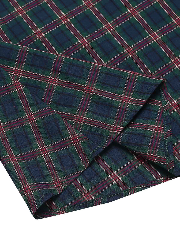 Abito plaid senza maniche patchwork verde anni '40