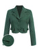 Blazer corto con bottoni e revers verde scuro anni '40