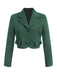 Blazer corto con bottoni e revers verde scuro anni '40