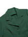 Blazer corto con bottoni e revers verde scuro anni '40