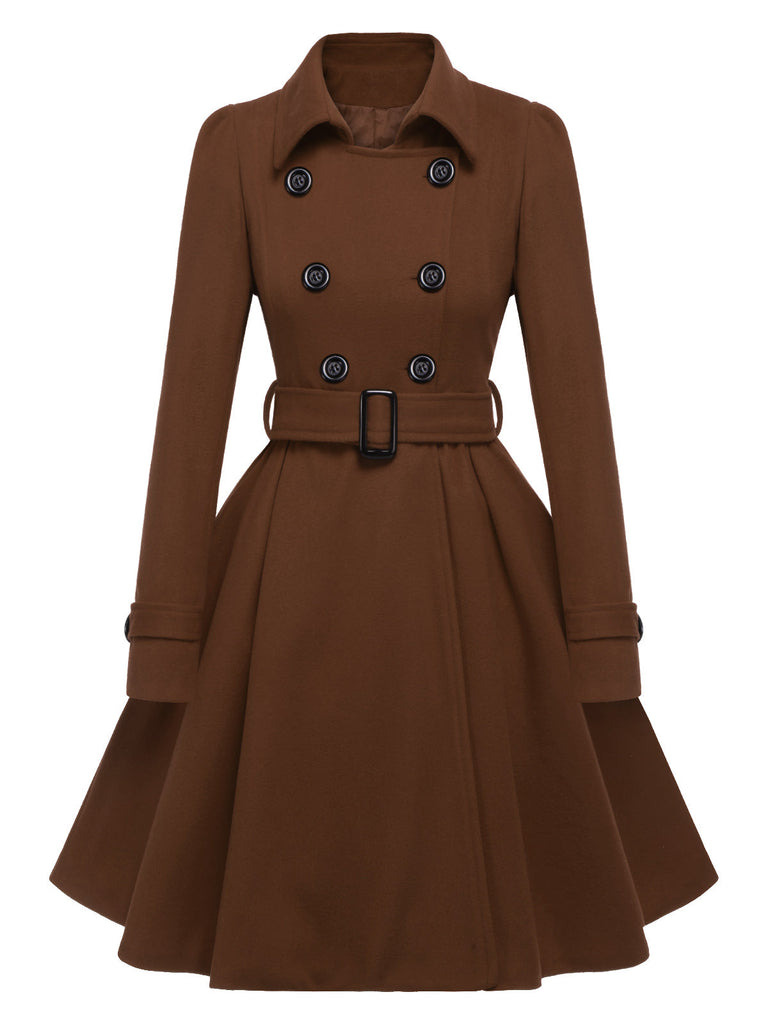 Cappotto aderente con revers in tinta unita anni '50