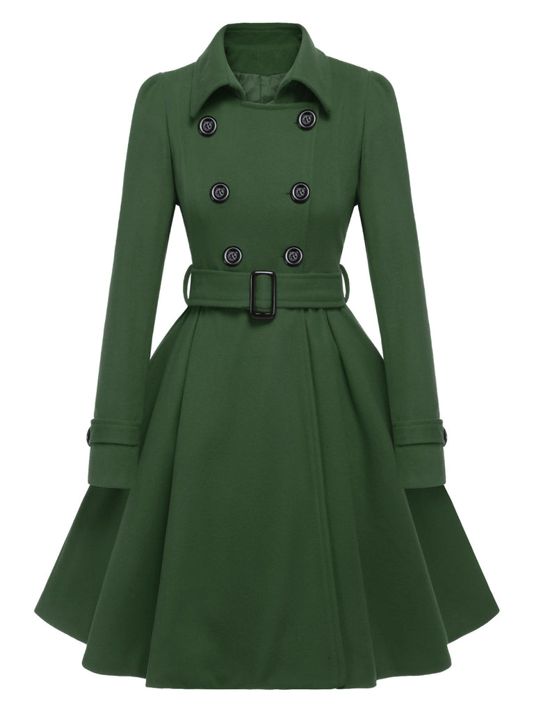 Cappotto aderente con revers in tinta unita anni '50