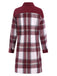 Cappotto a quadri con colletto a camicia bordeaux anni '50