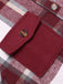 Cappotto a quadri con colletto a camicia bordeaux anni '50
