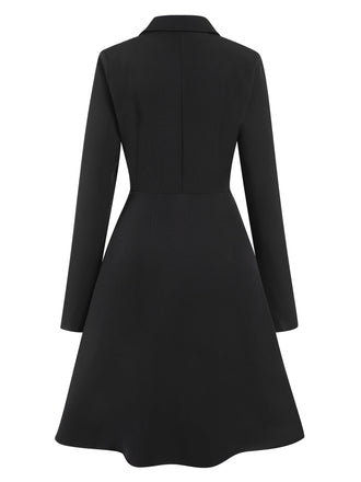 Trench doppiopetto con revers a tinta unita anni '50