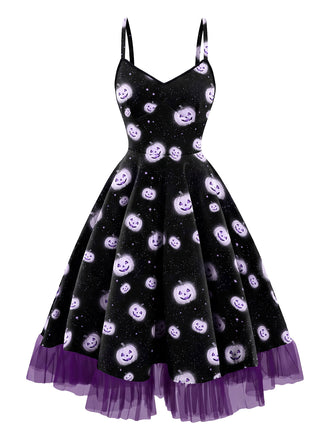 [Prevendita] Abito in pizzo viola scuro a zucca anni '50