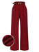 Pantaloni a gamba larga con cintura a righe rosso scuro anni '50