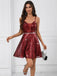 Abito spalline sottili paillettes rosso scuro anni '20