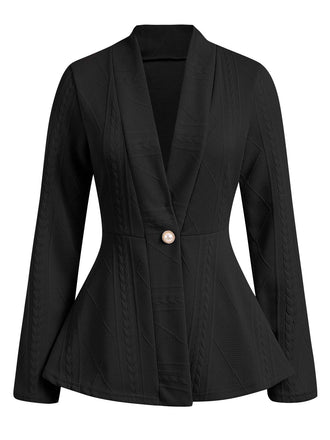 Cappotto a maniche lunghe svasato in vita bottoni anni '60