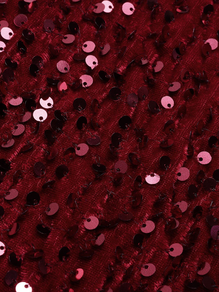 [Prevendita] Abito rosso con paillettes e spalle scoperte anni '30