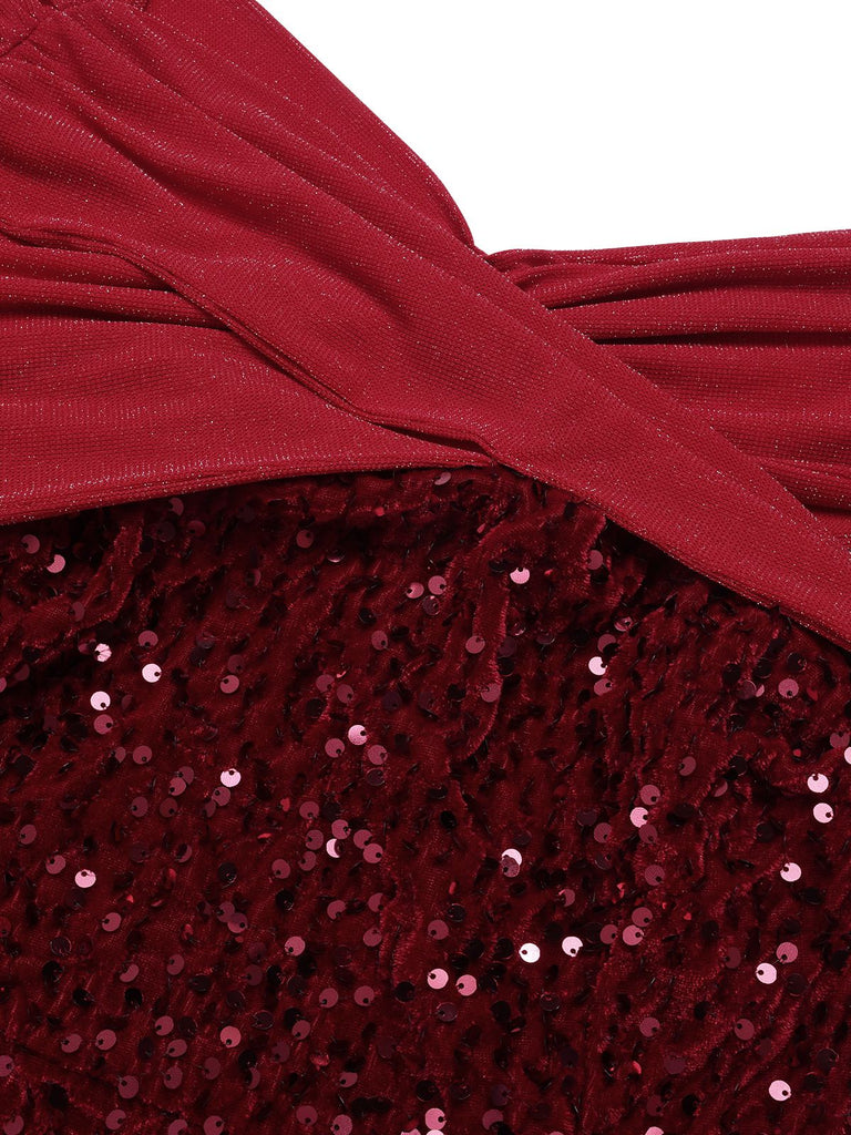 [Prevendita] Abito rosso con paillettes e spalle scoperte anni '30