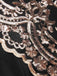 Abito lungo in rete paillettes scollo a V profondo beige anni '30