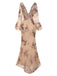 Abito lungo in rete paillettes scollo a V profondo beige anni '30