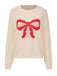 Maglione con motivo a fiocco natalizio beige anni '70