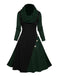 Abito a ruota in maglia con scollo a cappuccio anni '50