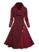 Abito a ruota in maglia con scollo a cappuccio anni '50