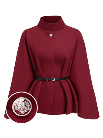Cappotto con cintura bordeaux anni '60
