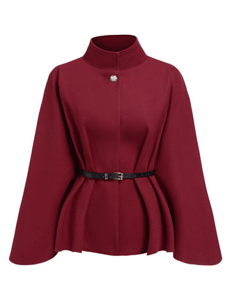 Cappotto con cintura bordeaux anni '60
