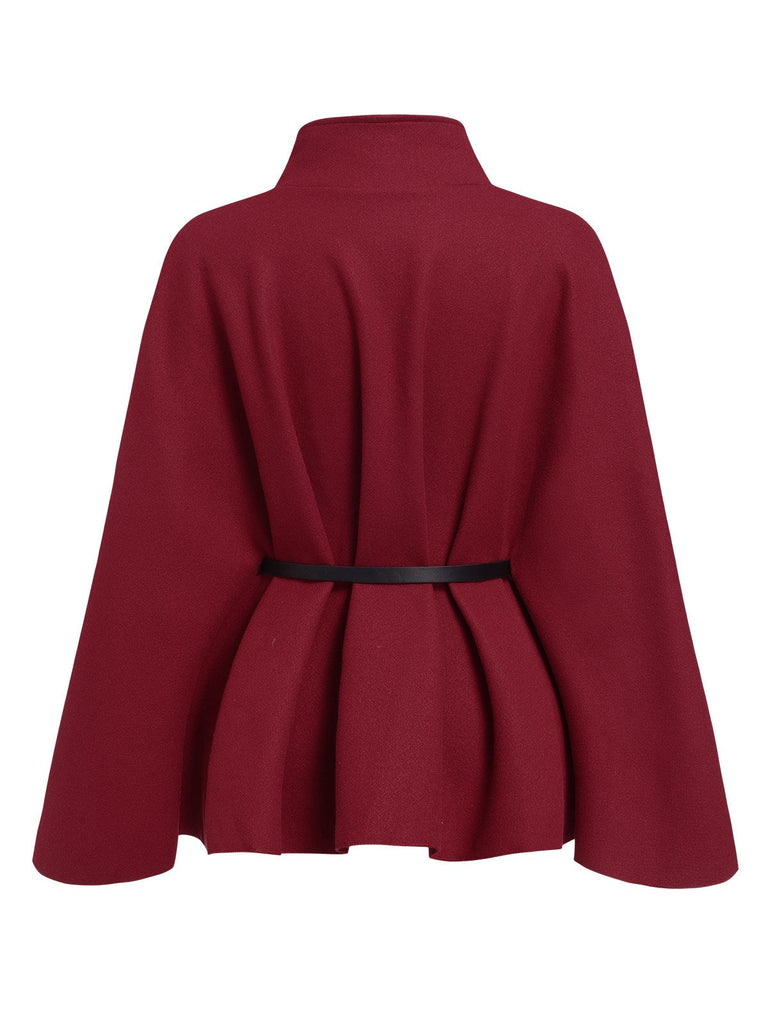 Cappotto con cintura bordeaux anni '60