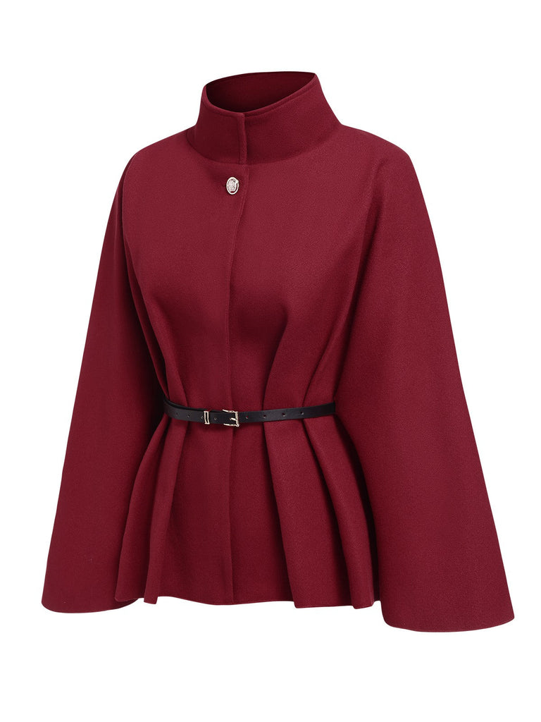Cappotto con cintura bordeaux anni '60