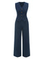 2PCS Completo blazer senza maniche blu scuro anni '60