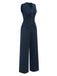 2PCS Completo blazer senza maniche blu scuro anni '60