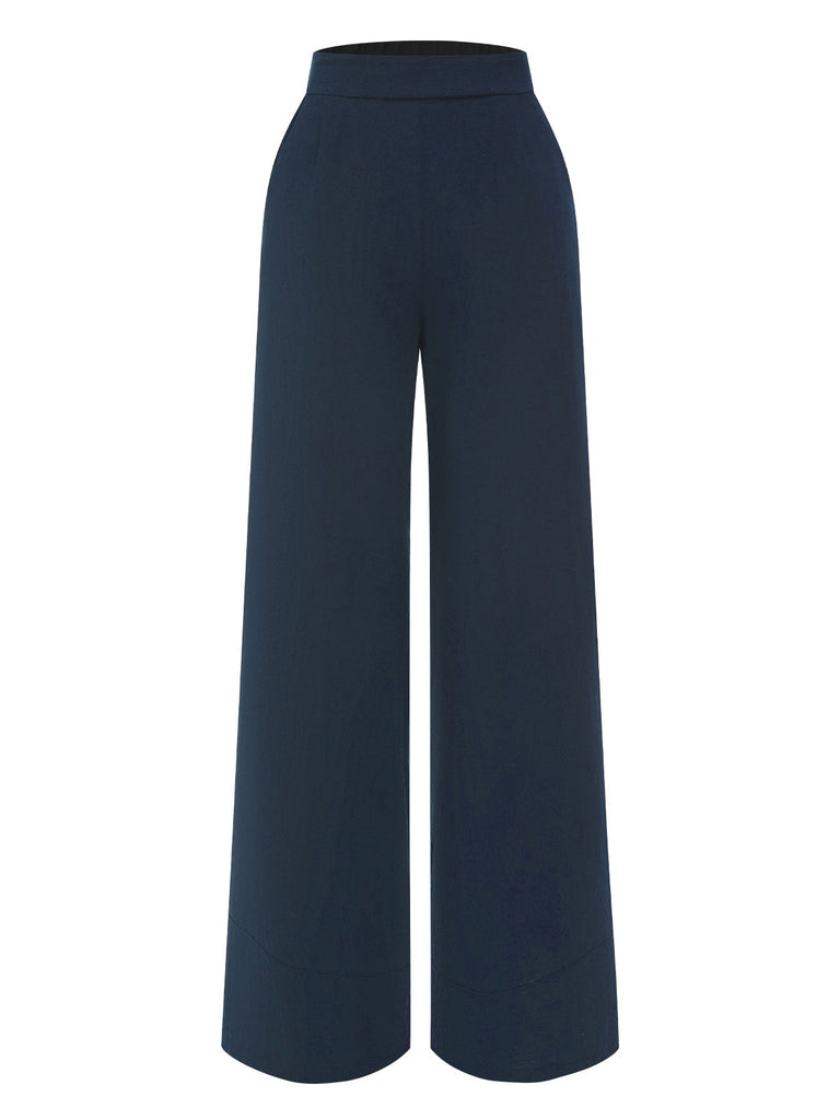 2PCS Completo blazer senza maniche blu scuro anni '60