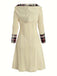 Abito a quadri con cappuccio in maglia bianco anni '50