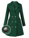 Cappotto doppiopetto tinta unita verde anni '40