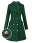 Cappotto doppiopetto tinta unita verde anni '40