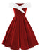 Abito in velluto con spalle scoperte Natale rosso anni '50