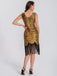 Abito senza maniche nappe paillettes scollo a V anni '20
