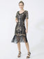 Abito frange paillettes scollo a V anni '20