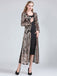 Cardigan lungo paillettes trasparenti ricamate anni '20