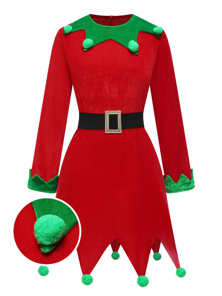 Costume da elfo natalizio rosso anni '80