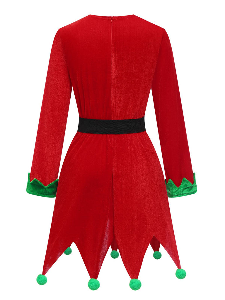 Costume da elfo natalizio rosso anni '80