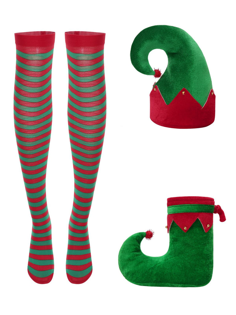 Completo da elfo di Natale verde anni '40