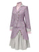 3PCS Completo con bottoni e righe a balze anni '40