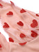 [Prevendita] Abito rosa in rete con cuore e scollo all'americana anni '50