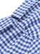 Abito plaid spalle scoperte scollo all'americana blu anni '60